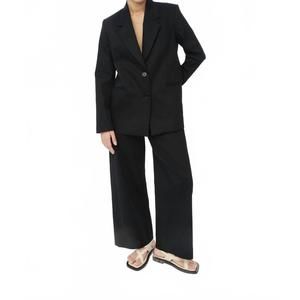 NEW DĀL THE LABEL cotton twill blazer in black